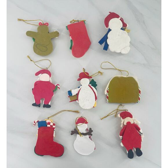Set of 9 clay Christmas Ornaments - Picture 3 of 6